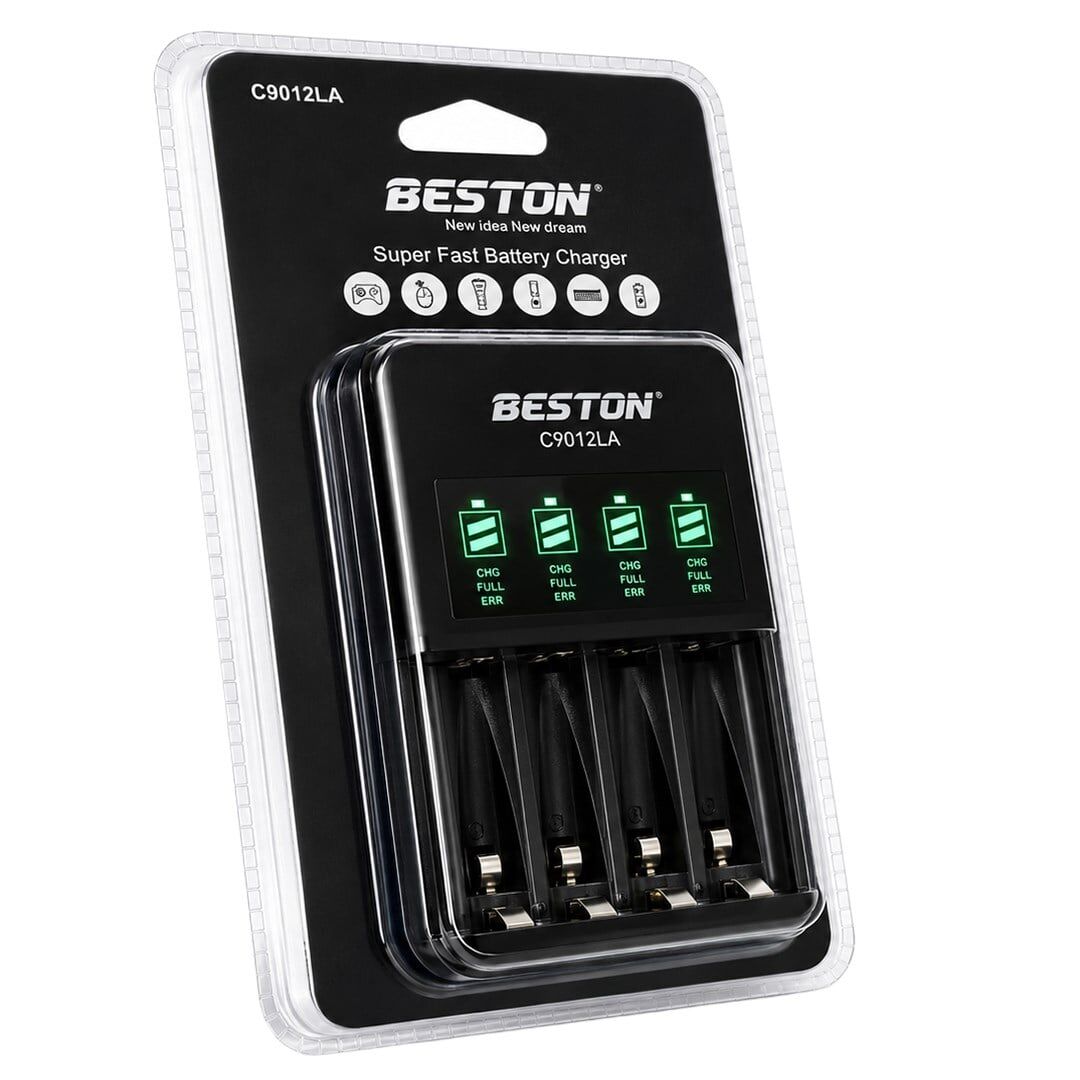 Beston C9012LA AA/AAA 4'Lü Ekranlı Hızlı Pil Şarj Cihazı