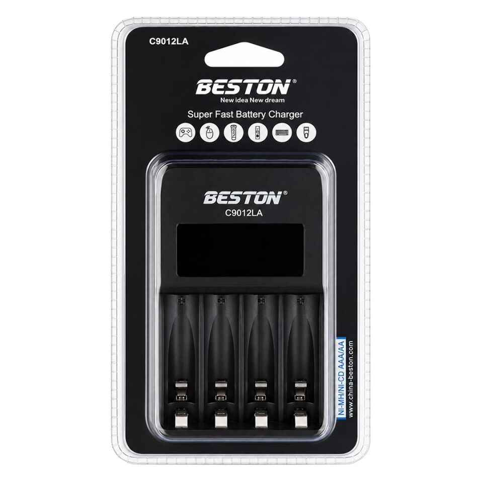 Beston C9012LA AA/AAA 4'Lü Ekranlı Hızlı Pil Şarj Cihazı
