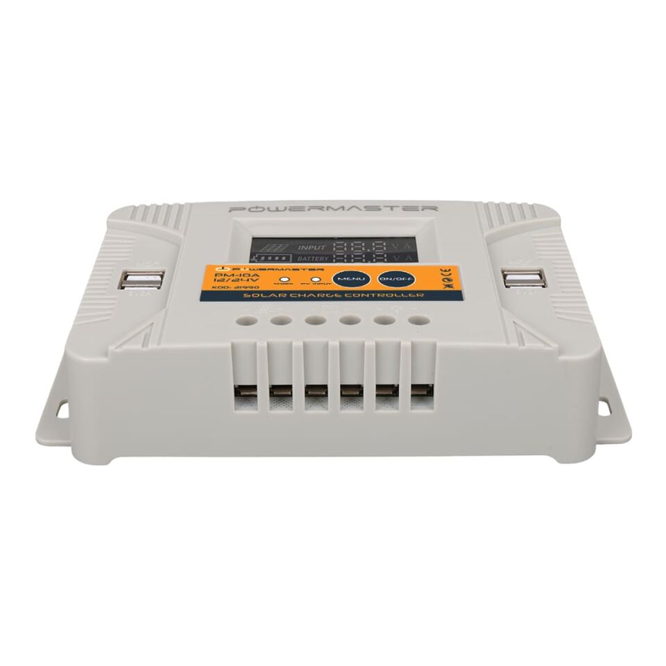 Powermaster PM-10A 12V-24V 10A 4 USB li Dijital Otomatik Solar Şarj Regülatörü Akü Şarj Kontrol Cihazı 12-24 Volt
