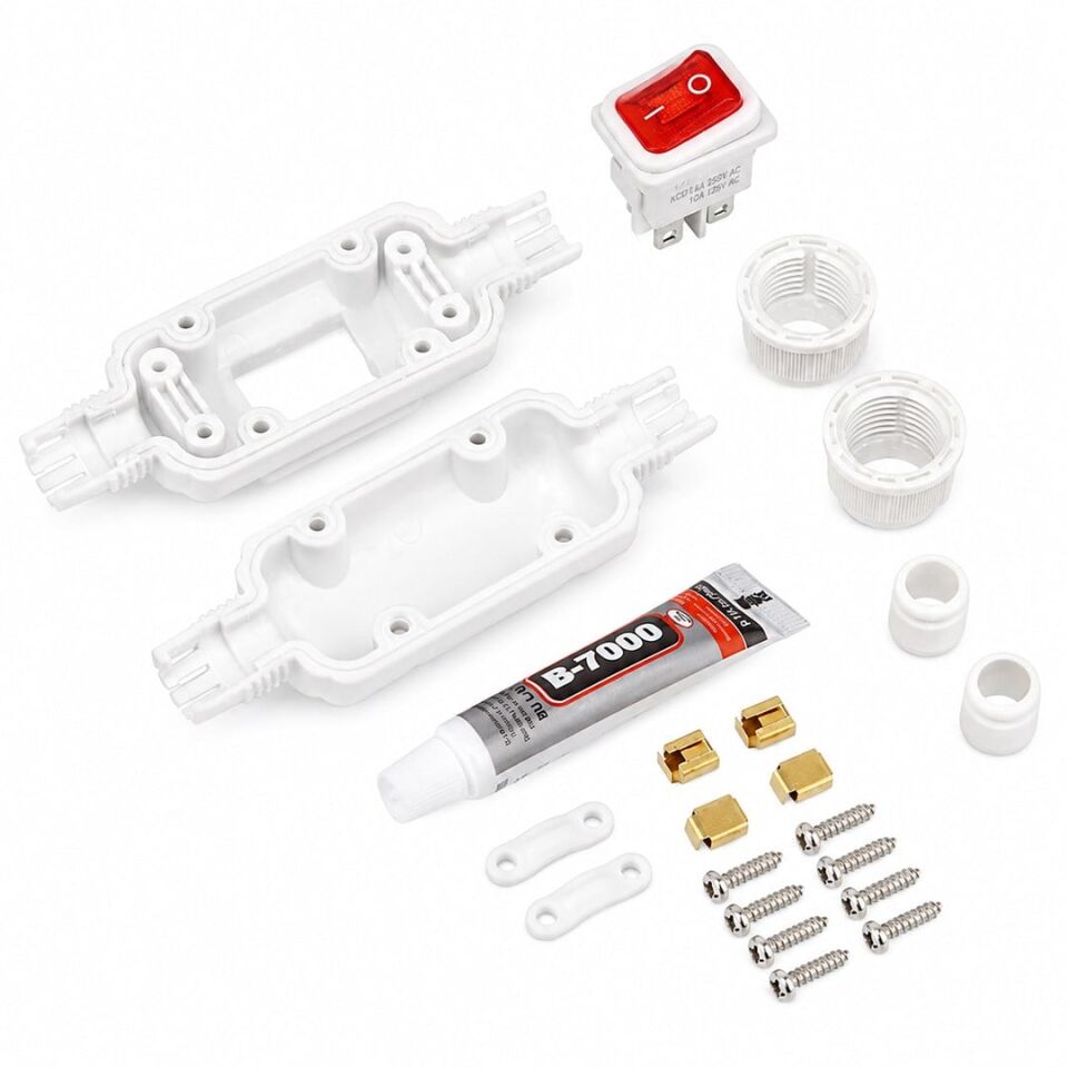Powermaster PM-26936 Su Geçirmez Beyaz Kablo Switch 4 Pin