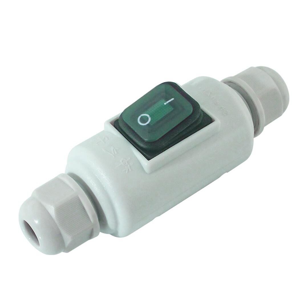 Ayt Powermaster PM-26936 Su Geçirmez Beyaz Kablo Switch 4 Pin Dış Çephe Aç Kapa Düğme Anahtar Neme Dayanıklı