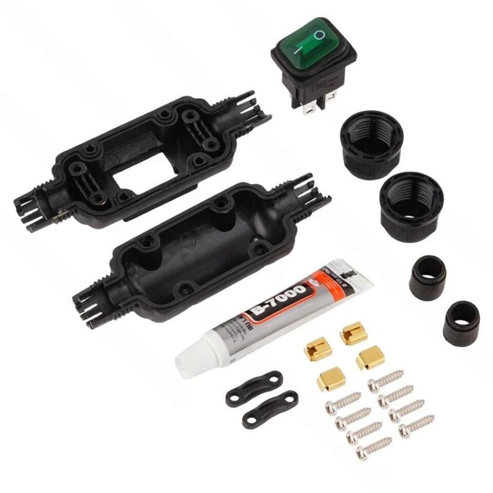 Powermaster PM-26935 Su Geçirmez Siyah Kablo Switch 4 Pin
