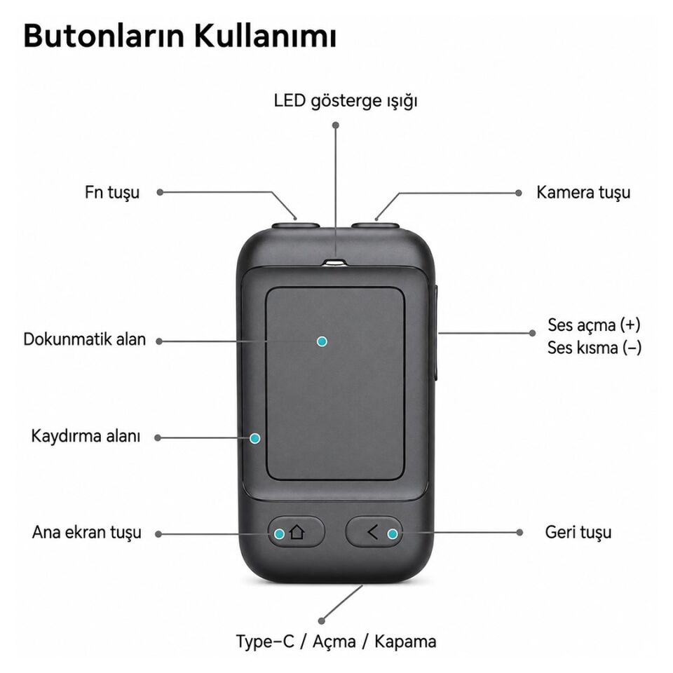 Powermaster PM-24935 Dokunmatik Yüzeyli Kablosuz Bluetooth Akıllı Telefon Kumandası Kamera Tiktok Reels Kontroller