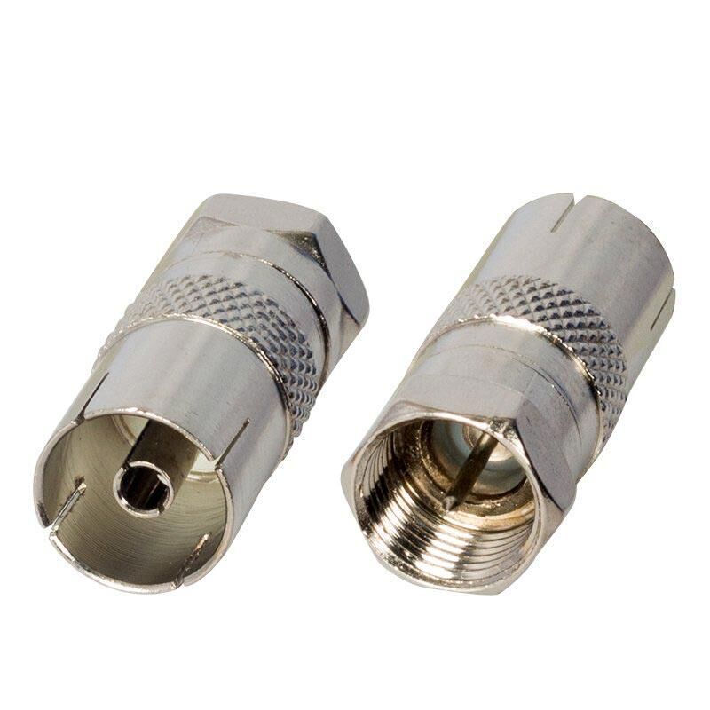 Ayt F Konnektör Erkek 60 Ohm Dişi Çevirici Metal Konnektör