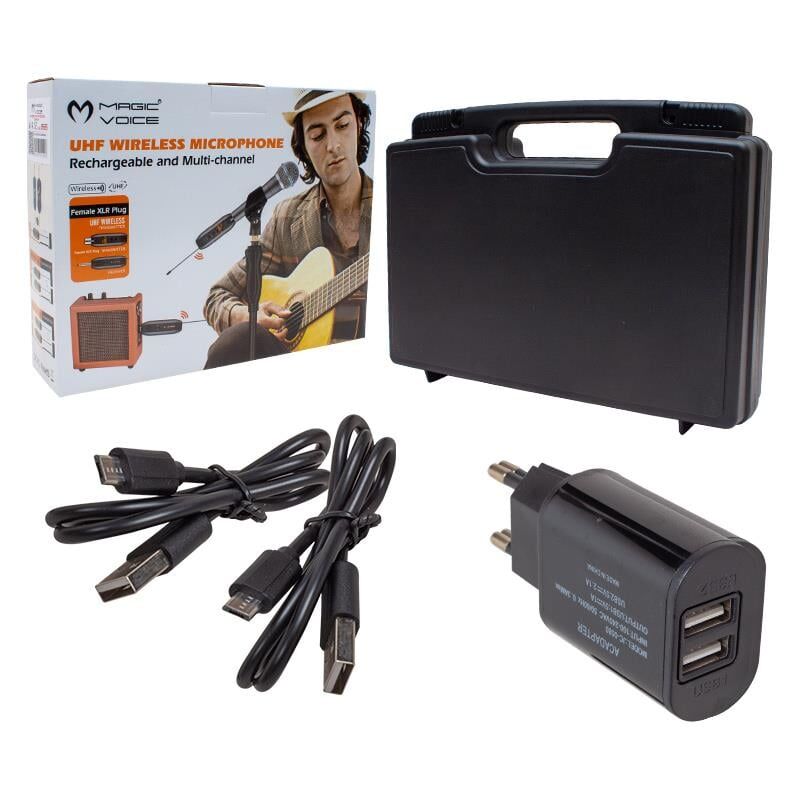 Ayt Magicvoice Mv-19585 Uhf Gitar Tip Kablosuz Mikrofon 6.3mm Kablosuz Gitar Müzik Aleti Cihazı 40 Metre Çekim