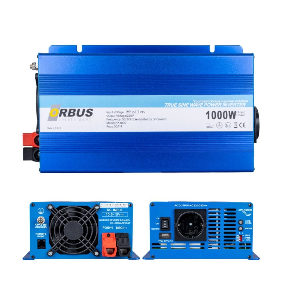Ayt Orbus 12 Volt 1000 Watt Tam Sinus İnverter 12-220 Dönüştürücü Çevirici