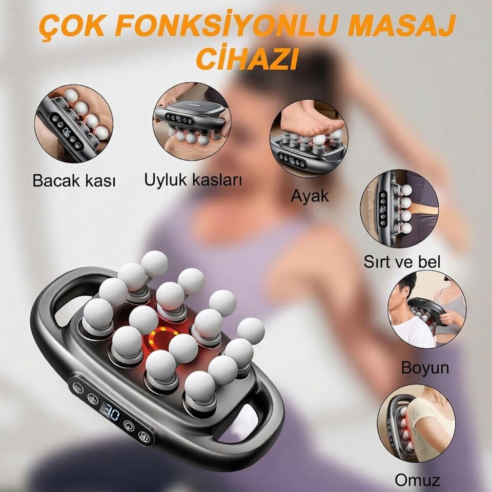 Powermaster PM-29677 16 Başlıklı Ultra Geniş Alanlı Selülit Ve Derin Doku Masaj Aleti