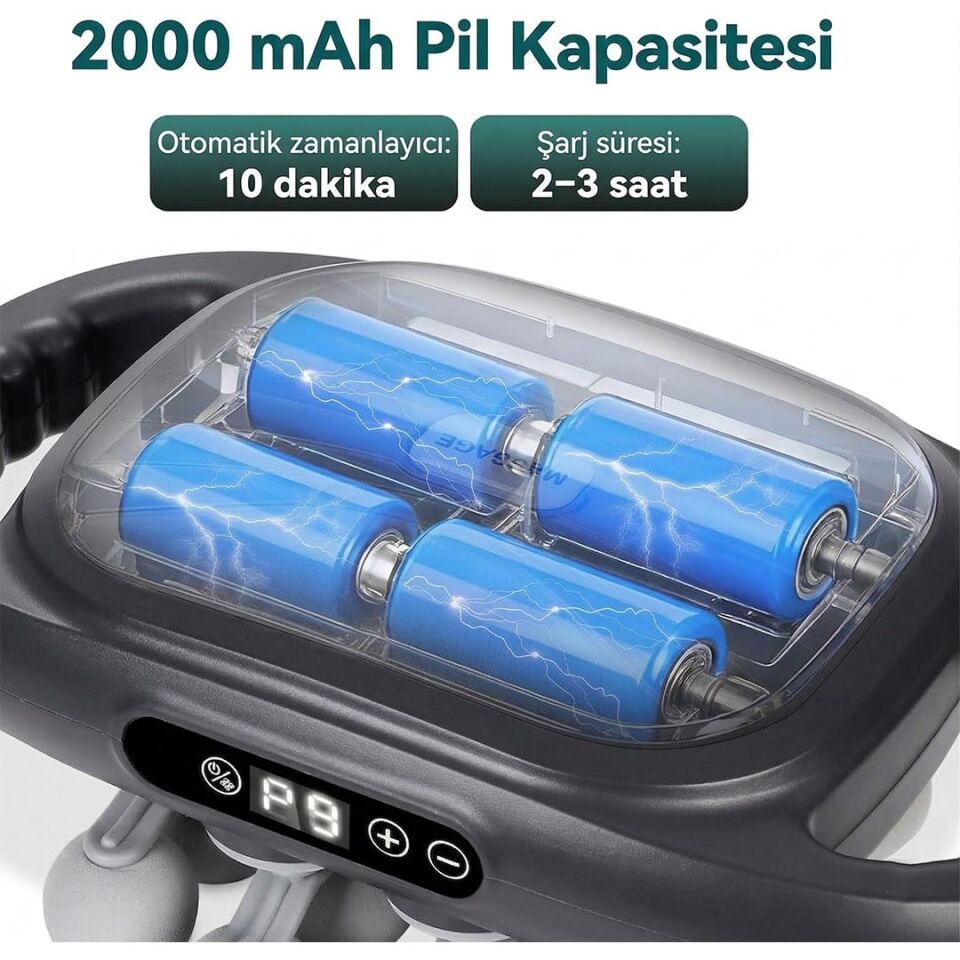 Powermaster PM-29677 16 Başlıklı Ultra Geniş Alanlı Selülit Ve Derin Doku Masaj Aleti
