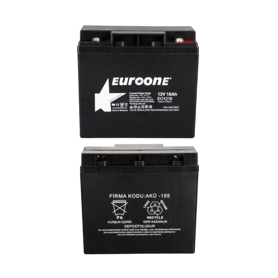 Ayt Euroone EO1218 12 Volt 18 Amper Bakımsız Kuru AGM Akü