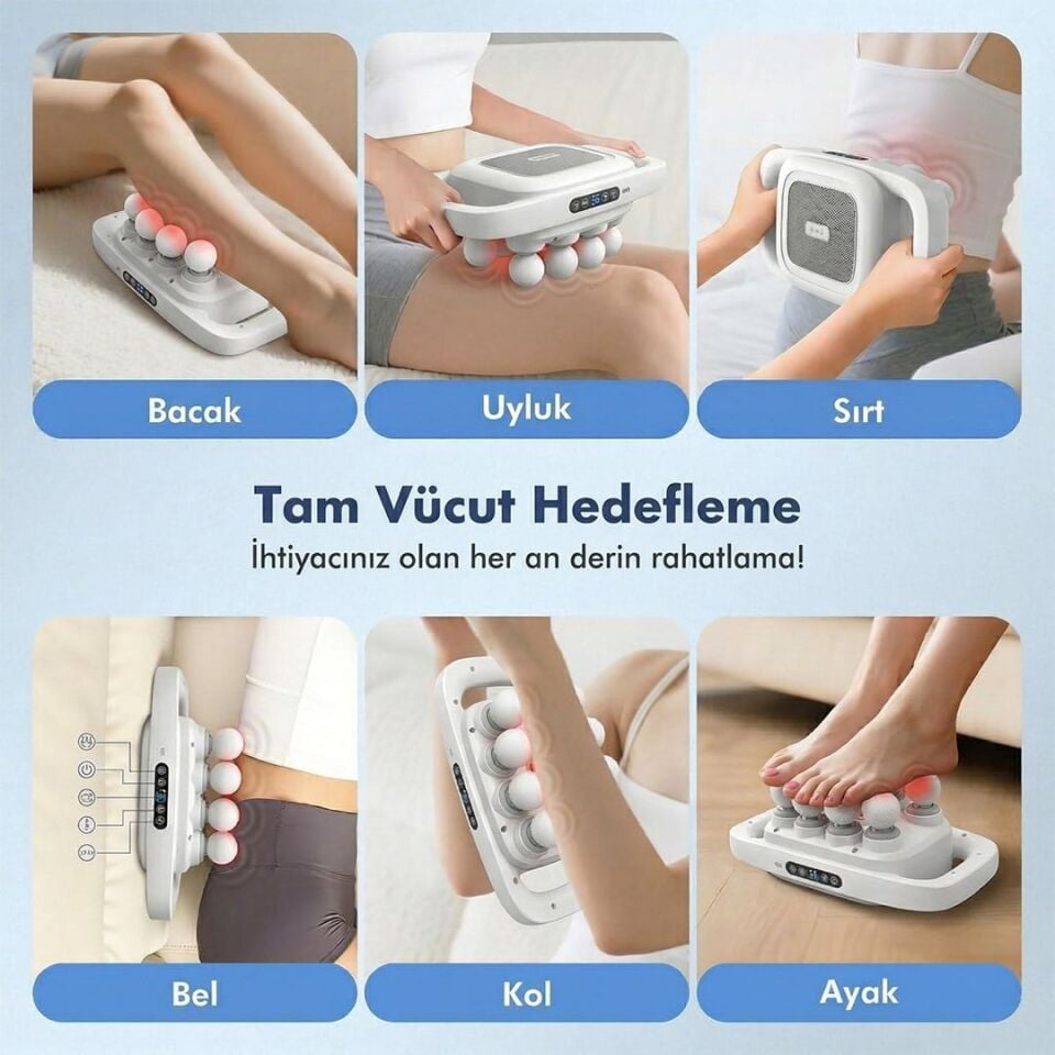 Powermaster PM-29678 Multi-Foksiyonel 8 Başlıklı Profesyonel Se lülit Giderici Ve Derin Doku Masaj Aleti
