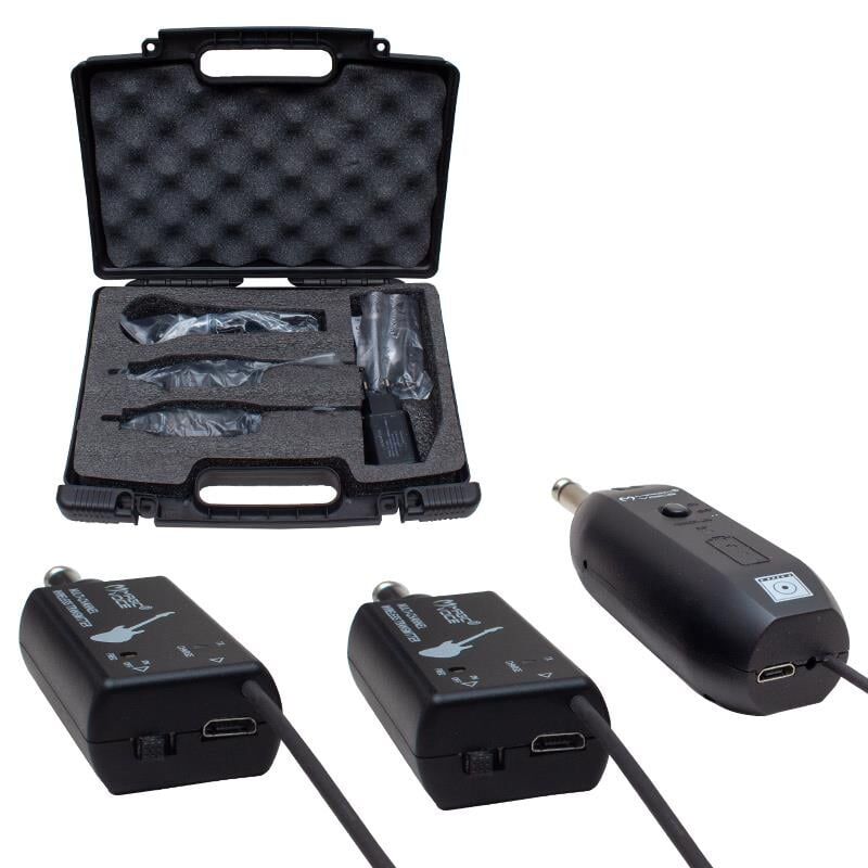 Ayt Magicvoice Mv-19590 Gitar Tip Kablosuz Enstrüman Mikrofonu Üçlü Set 40 Metre Çekim Mesafesi