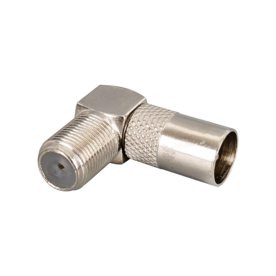 Ayt F Konnektör Dişi 60 Ohm Erkek L Tip Çevirici UJ 2116 Çanak Anten Tv Uydu Konnektörü