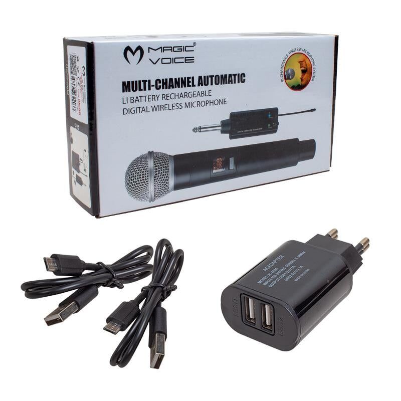 Ayt Magicvoice Mv-19599 UHF Kablosuz Enstrüman Uyumlu Jack Girişli İkili Mikrofon Set