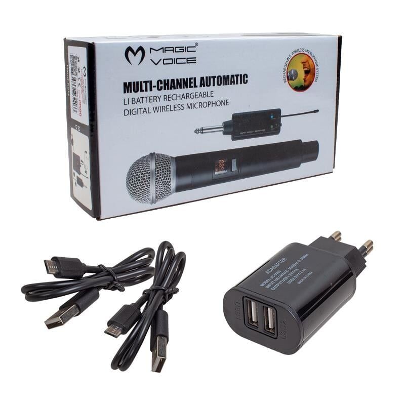 Ayt Magicvoice Mv-19599 UHF Kablosuz Enstrüman Uyumlu Jack Girişli İkili Mikrofon Set