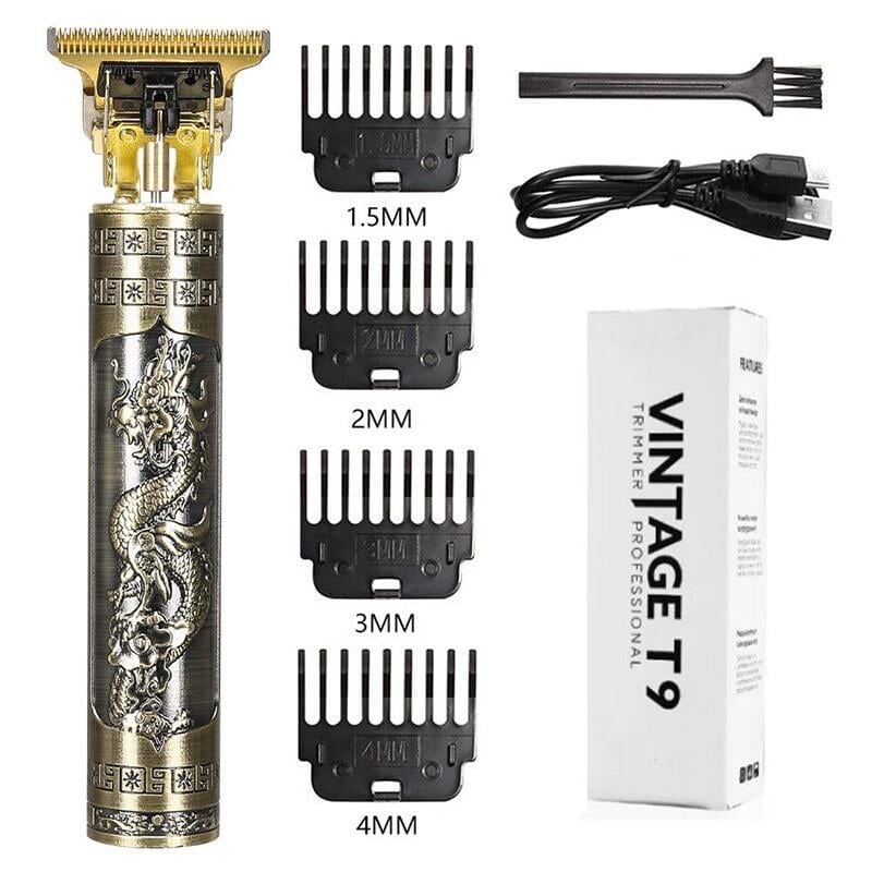 Ayt Vintage T9 Şarjlı Saç Sakal Kesme Makinası Tıraş Makinası 2 Saat Şarj Ömrü 4 Taraklı