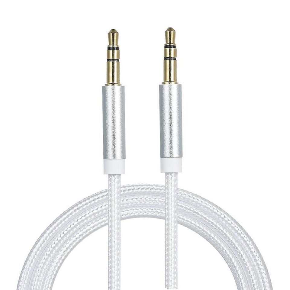 Ayt 3.5 Mm Erkek-Erkek 1 Metre Stereo Aux Örgülü Kablo Renkli Ses Kablosu