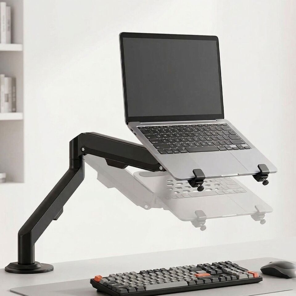 Powermaster PM-27096 Profesyonel Amortisörlü 2'Si 1 Arada Laptop Ve Monitör Standı