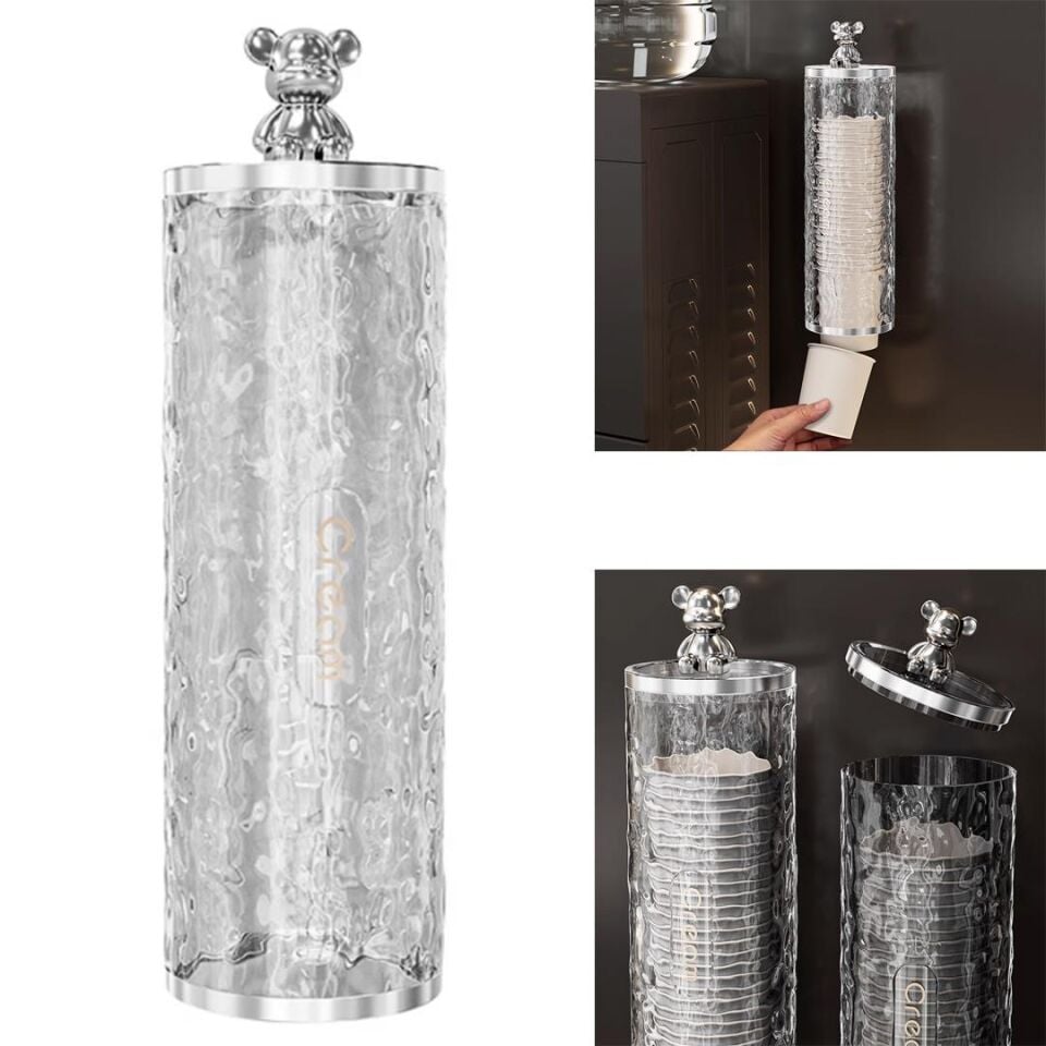 Ayt Sunup SN-27110 Kendinden Yapışkanlı Plastik Karton Bardak Dispenseri Su Sebili Kahve Makinası Yanı Bardaklık