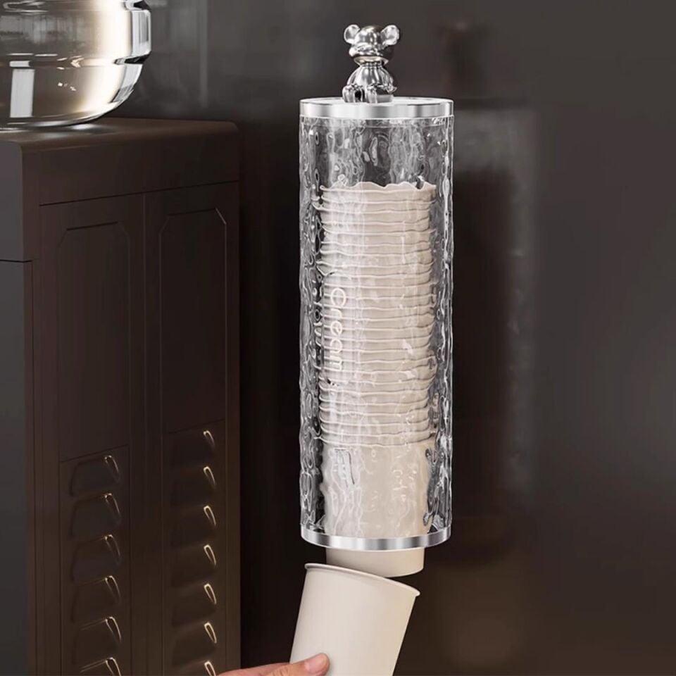 Ayt Sunup SN-27110 Kendinden Yapışkanlı Plastik Karton Bardak Dispenseri Su Sebili Kahve Makinası Yanı Bardaklık