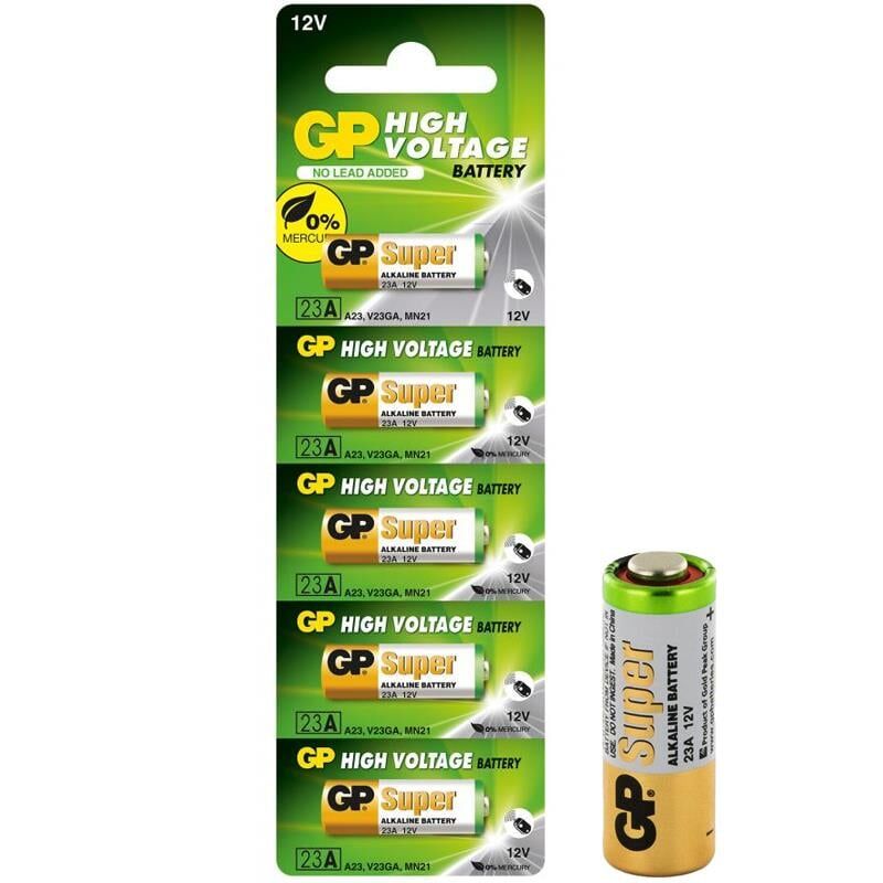 GP 23A 12 Volt Kalın Garaj Kumandası Alarm Pili 5 li Paket