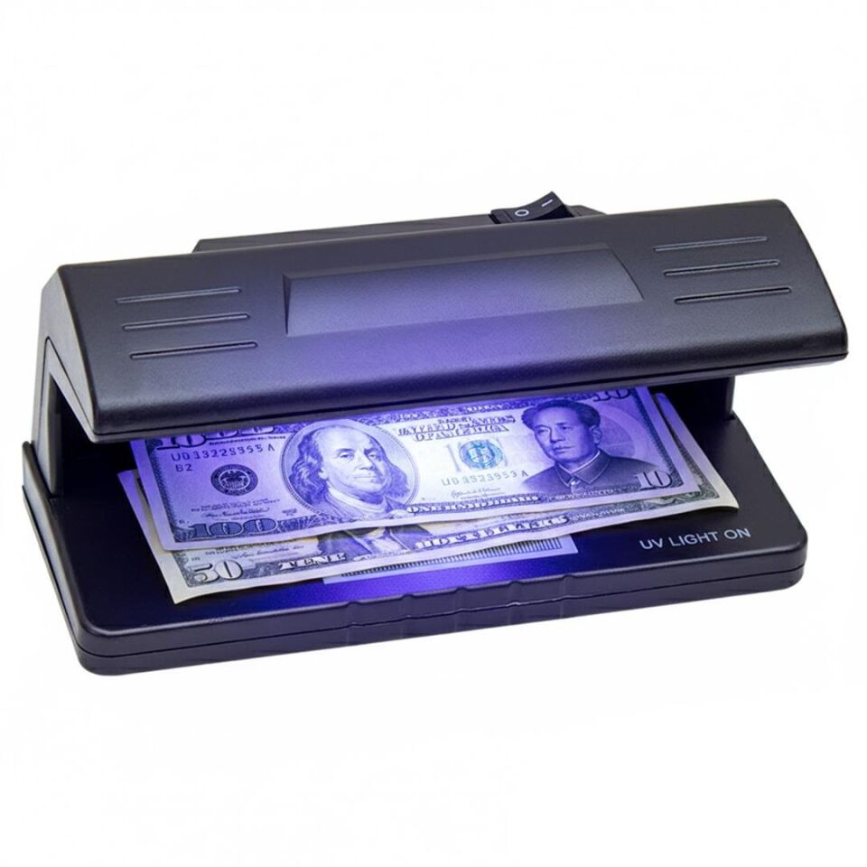 Powermaster Para Ve Çek Kontrol Makinesi Sahte Para Kontrol Cihazı Mor Işık TL Usd Euro