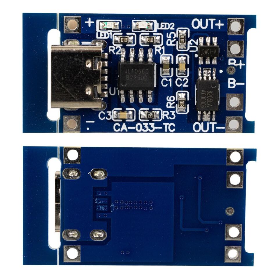 Ayt Weko CA-033-TP Type-C Port 18650 Li-iOn Pil Koruma Kartı Type-c Soket Devresi