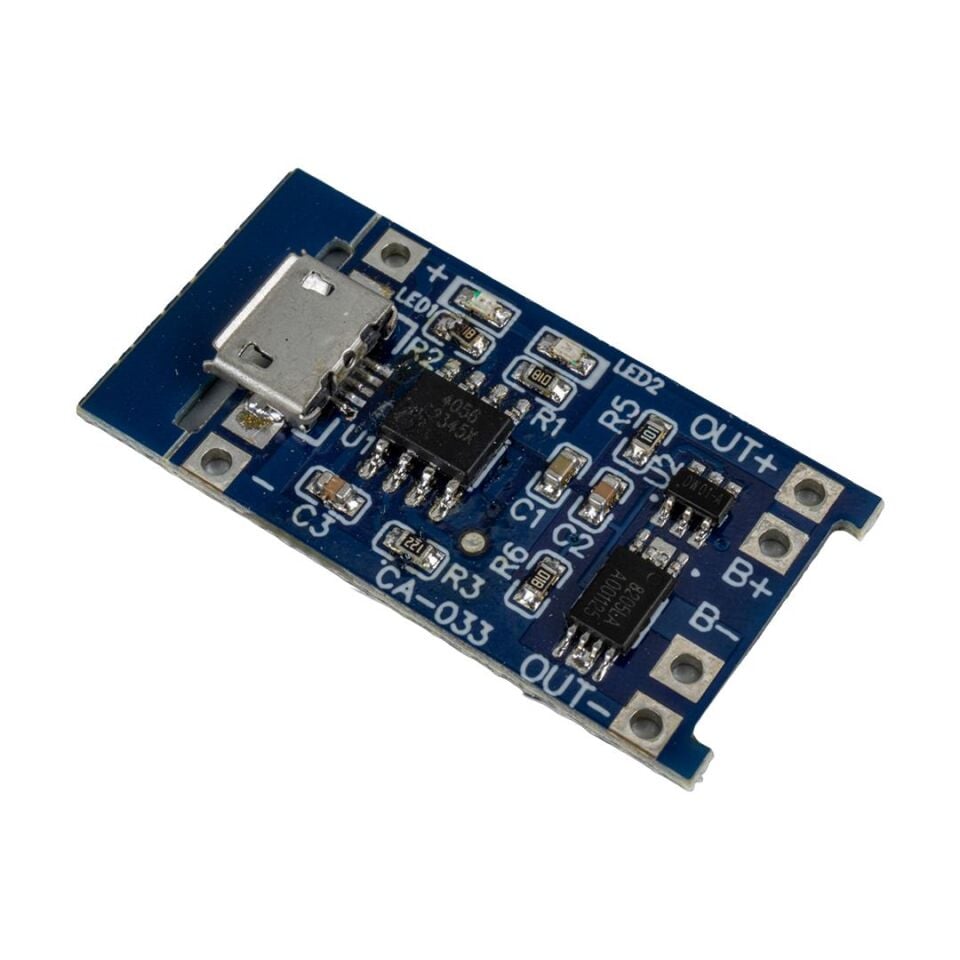 Weko CA-033-MK 1S 5A Micro USB BMS Devresi 18650 Lityum Batarya Şarj Modülü