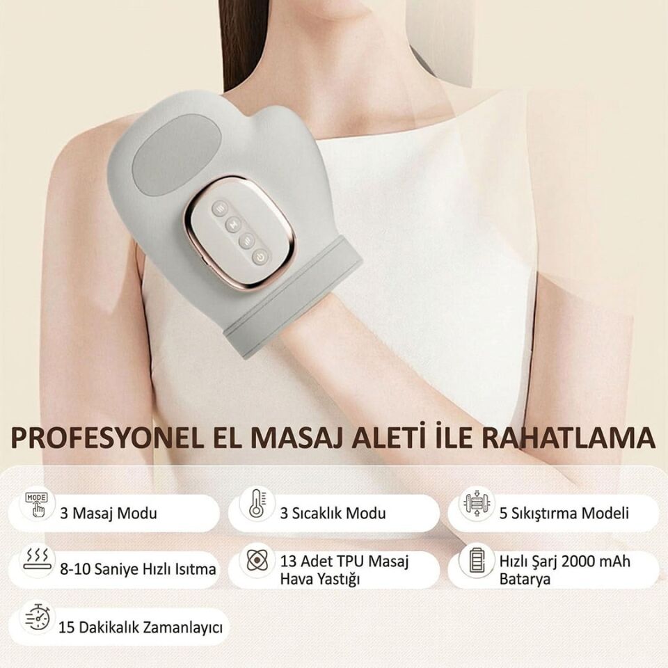 Sunup SN-30763 Isı Kompresyonlu Akıllı El Masaj Cihazı