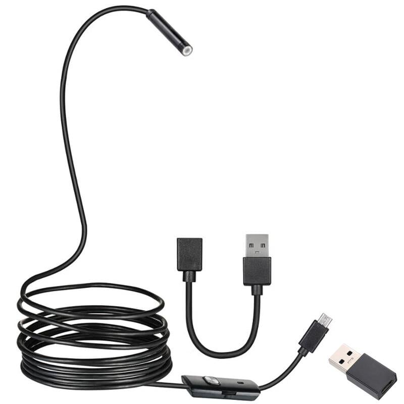 Ayt Powermaster 3in1 Micro Usb Type C Pc 8 Mm Işıklı 5 Metre Endeskop Yılan Kamera