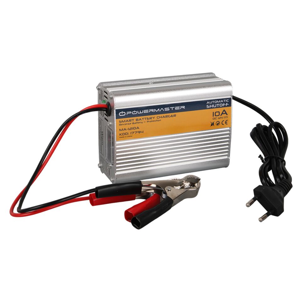 Powermaster MA-1210A 12 Volt - 10 Amper Akıllı Hızlı Akü Şarj Cihazı Analog Amper Göstergeli