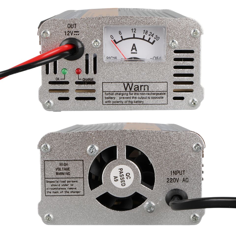 Ayt Powermaster MA-1210A 12 Volt 10 Amper Akıllı Hızlı Akü Şarj Cihazı Oto Araç Motosiklet Karavan Analog Amper Göstergeli