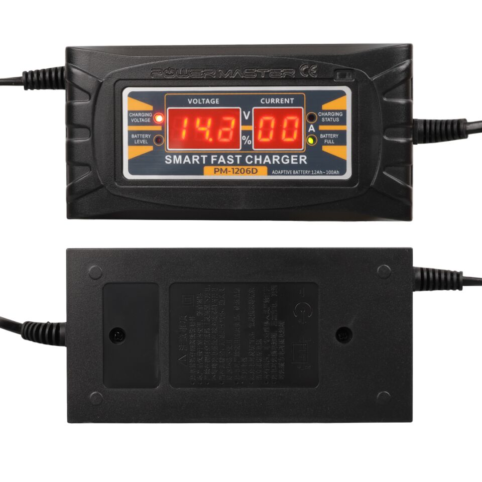 Ayt Powermaster SON-1206D 12 Volt 6 Amper Akıllı Hızlı Akü Şarj Cihazı Araç Oto Motosiklet Karavan Akü Şarj Aleti