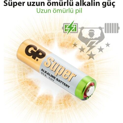 GP 27A 12V İnce Alarm Pili 5'li Paket
