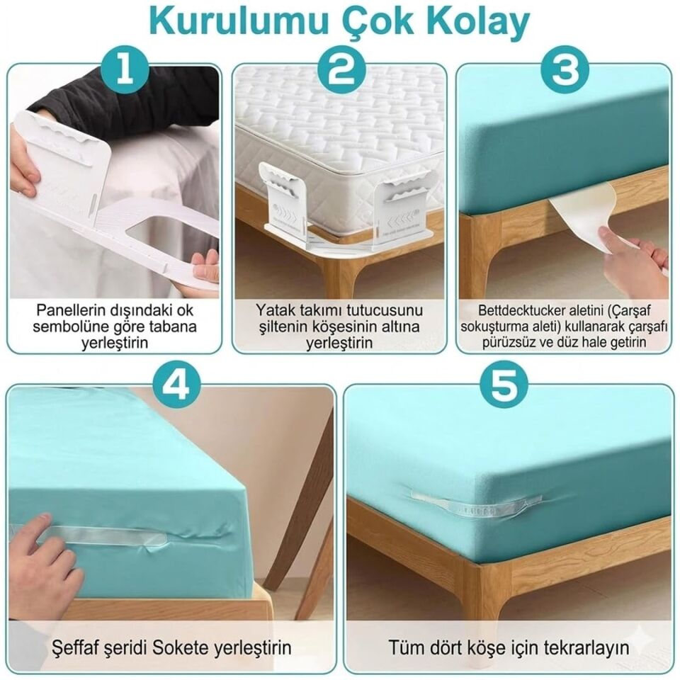 Sunup SN-29126 Pratik 4'Lü Nevresim Çarşaf Tutucu Sabitleyici Tuturucu Düzenleyici