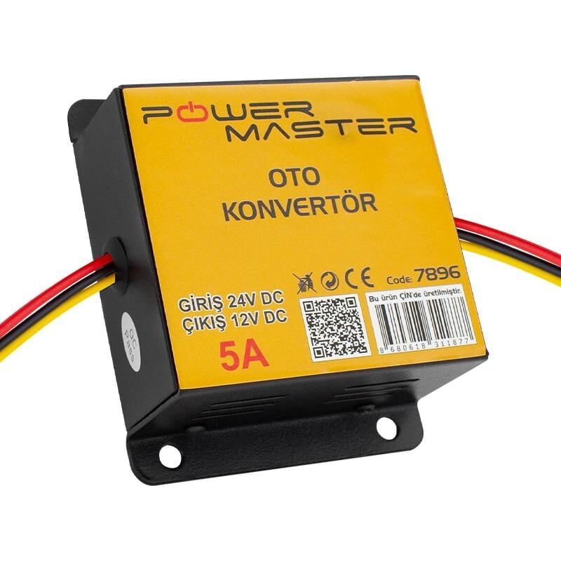 Ayt Powermaster PM-7896 24-12 Volt 5 Amper Oto Konvertör Voltaj Düşürücü 24 Voltu 12 Volta Çevirici Otobüs Tır İçin