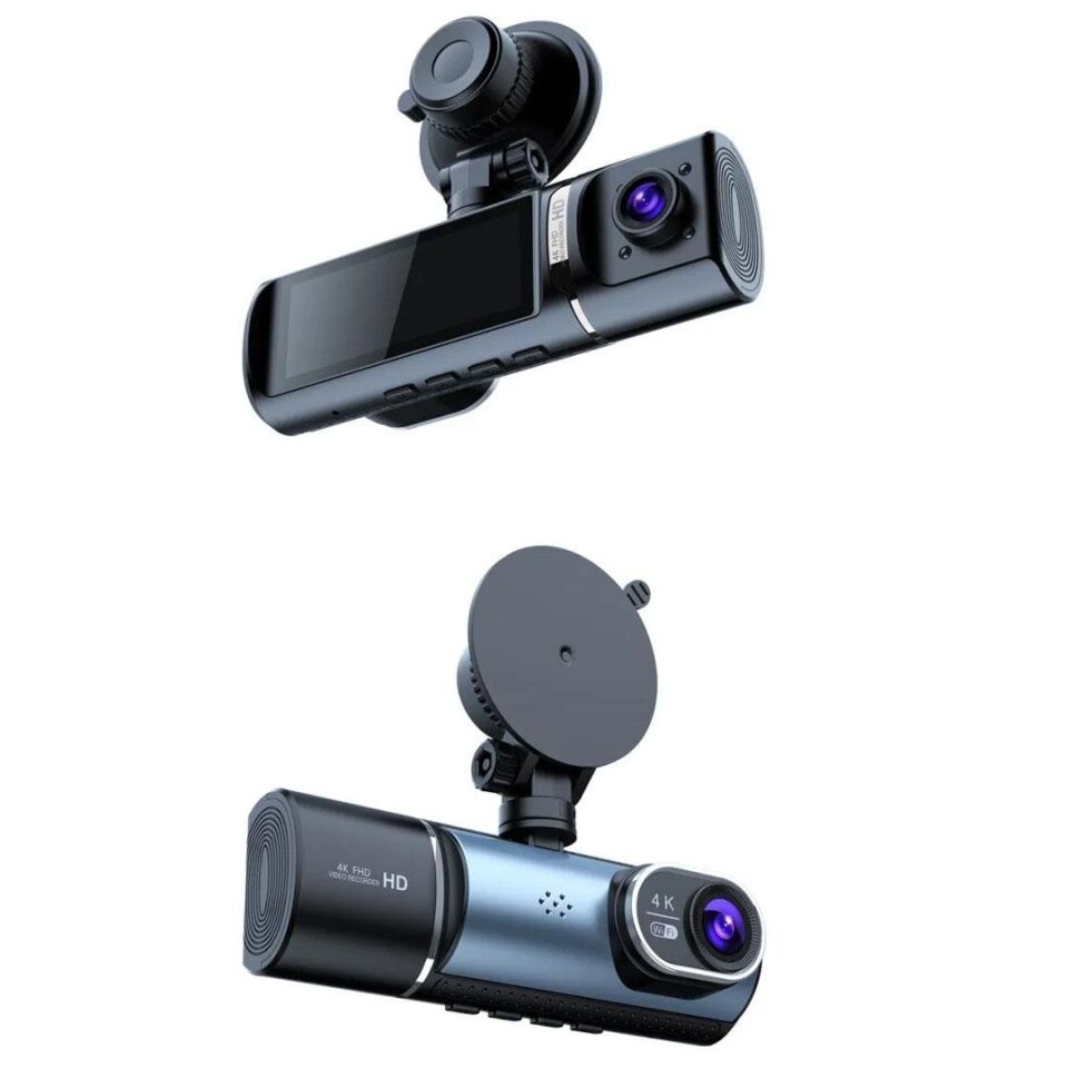 Ayt Powermaster PM-27086 3.16 İnç Tfr Ekran GPS'li 3 Kameralı 4K Görüntülü Oto Araç Kamerası Yol Kayıt Kamerası