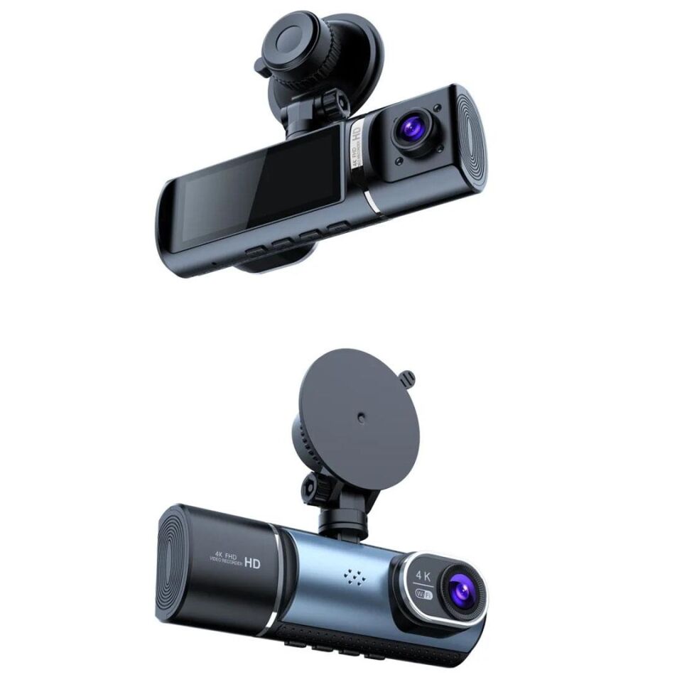 Powermaster PM-27086 3.16 İnç Tfr Ekran GPS'li 3 Kameralı 4K Görüntülü Oto Araç Kamerası Yol Kayıt Kamerası