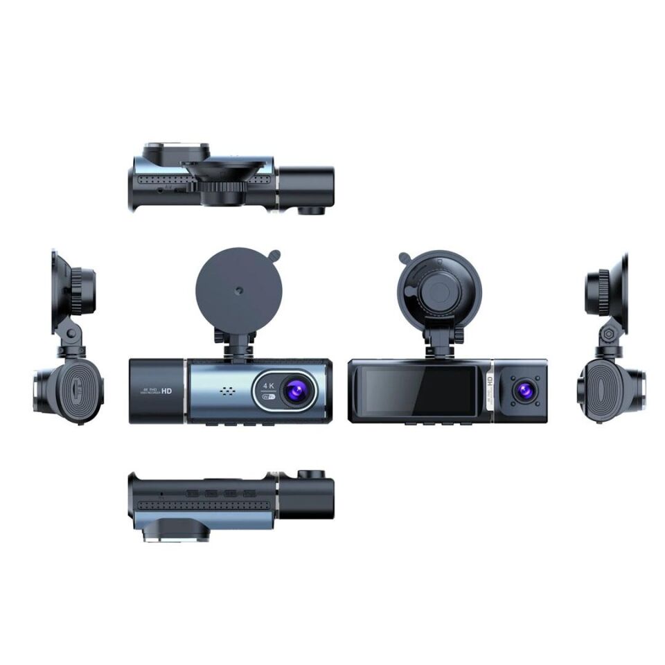 Powermaster PM-27086 3.16 İnç Tfr Ekran GPS'li 3 Kameralı 4K Görüntülü Oto Araç Kamerası Yol Kayıt Kamerası