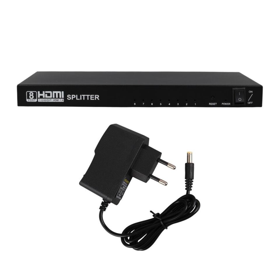 Ayt Powermaster Pm-14218 1 Girişli 8 Çıkışlı Port Dağıtıcı Splitter Çoklayıcı Çoğaltıcı