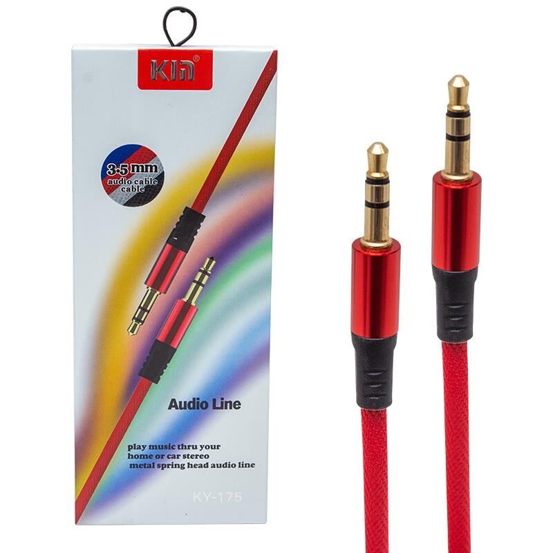 POWERMASTER PM-3777 3.5 MM 1.2 METRE ERKEK/ERKEK KIRMIZI STEREO AUX KABLO