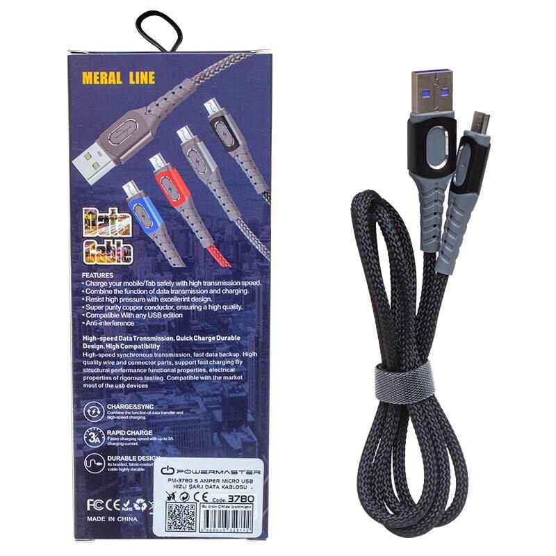 Ayt Powermaster Pm-3780 5 Amper Micro USB Hızlı Şarj Data Kablosu
