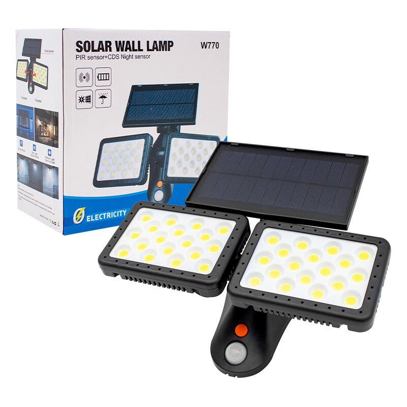 Ayt Powermaster Sensörlü 36 Cob Ledli Solar Aydınlatmalı Duvar Lambası W770B