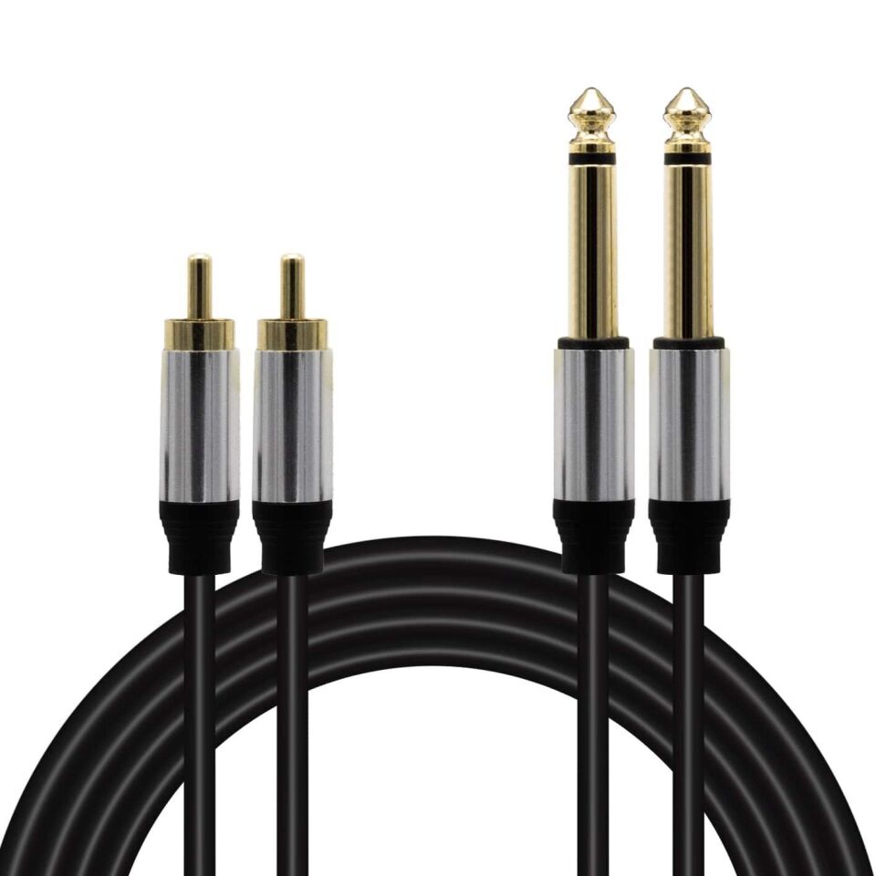 Powermaster Kd398 2x6.3mm Mono Erkek 2X Rca Erkek 3 Metre Kablo Ses Kablosu