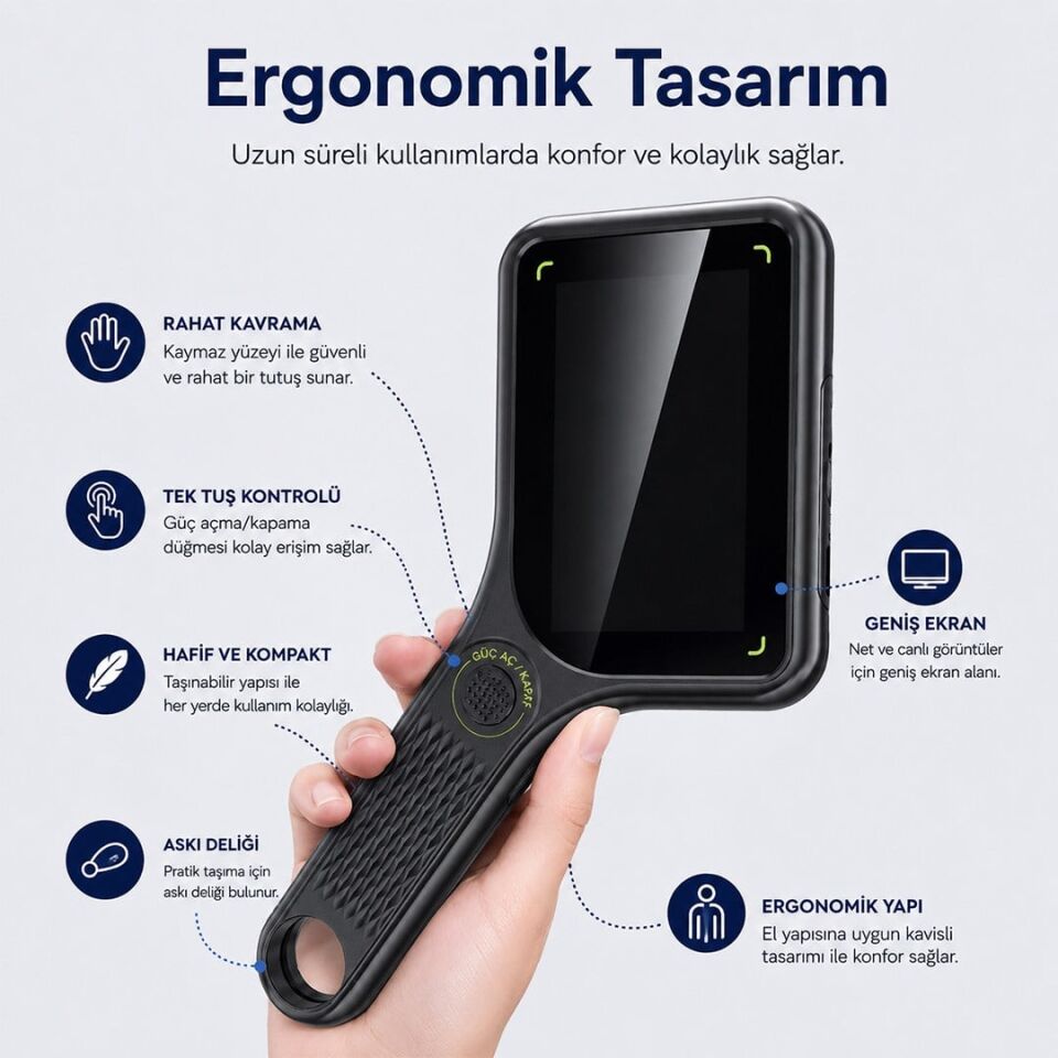 Powermaster PM-29314 3.0'' IPS Ekranlı El Tipi Dijital Mikroskop (2 MP Kamera PC Kamera)