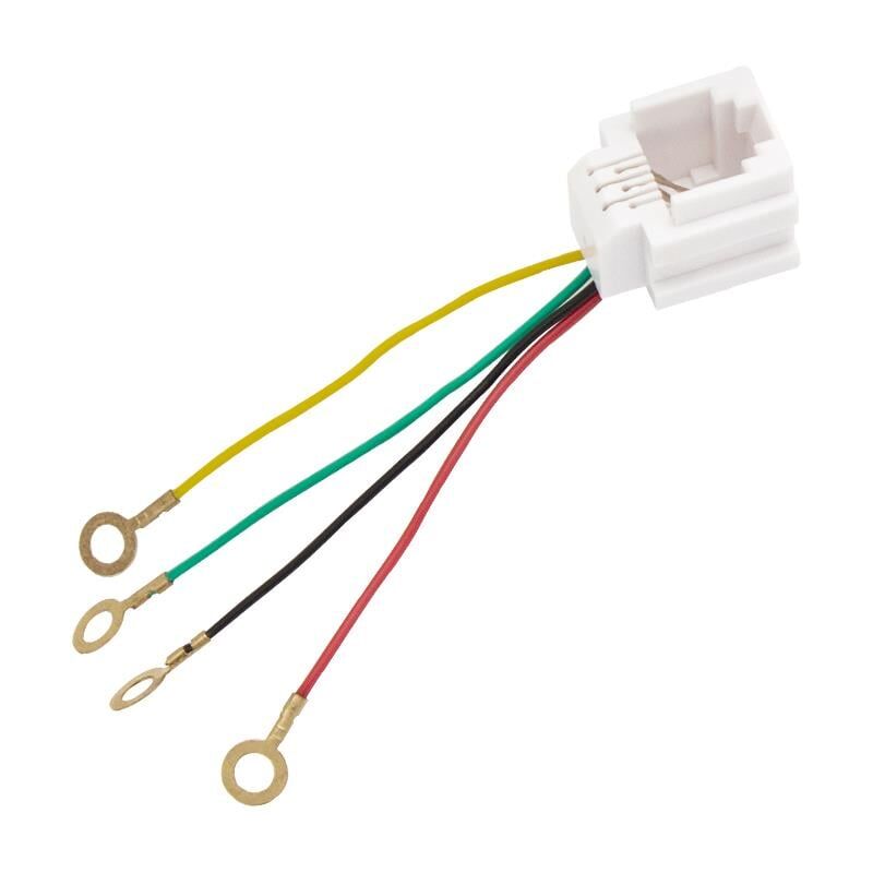 RJ11 Soket 623K Jack 6P4C Telefon Konnektörü 150 Mm Telefon Kablosu Giriş Soketi