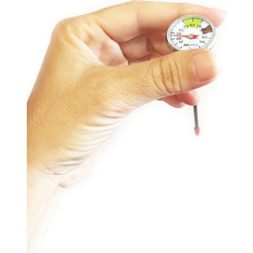 Ayt Tech Paslanmaz Barista Süt Termometresi 120 Derece Analog Göstergeli Süt Isı Termometresi