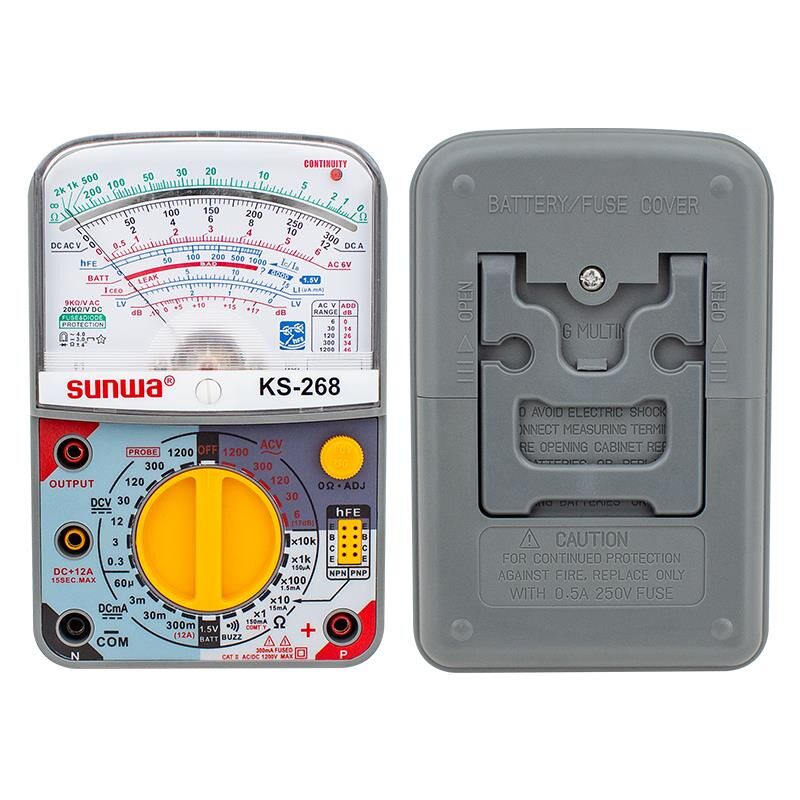 Powermaster Sunwa KS-268 Analog Multimetre Ölçü Aleti Kılıflı Dc Ac Voltaj Ölçüm Cihazı