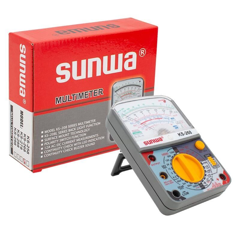 Powermaster Sunwa KS-268 Analog Multimetre Ölçü Aleti Kılıflı Dc Ac Voltaj Ölçüm Cihazı