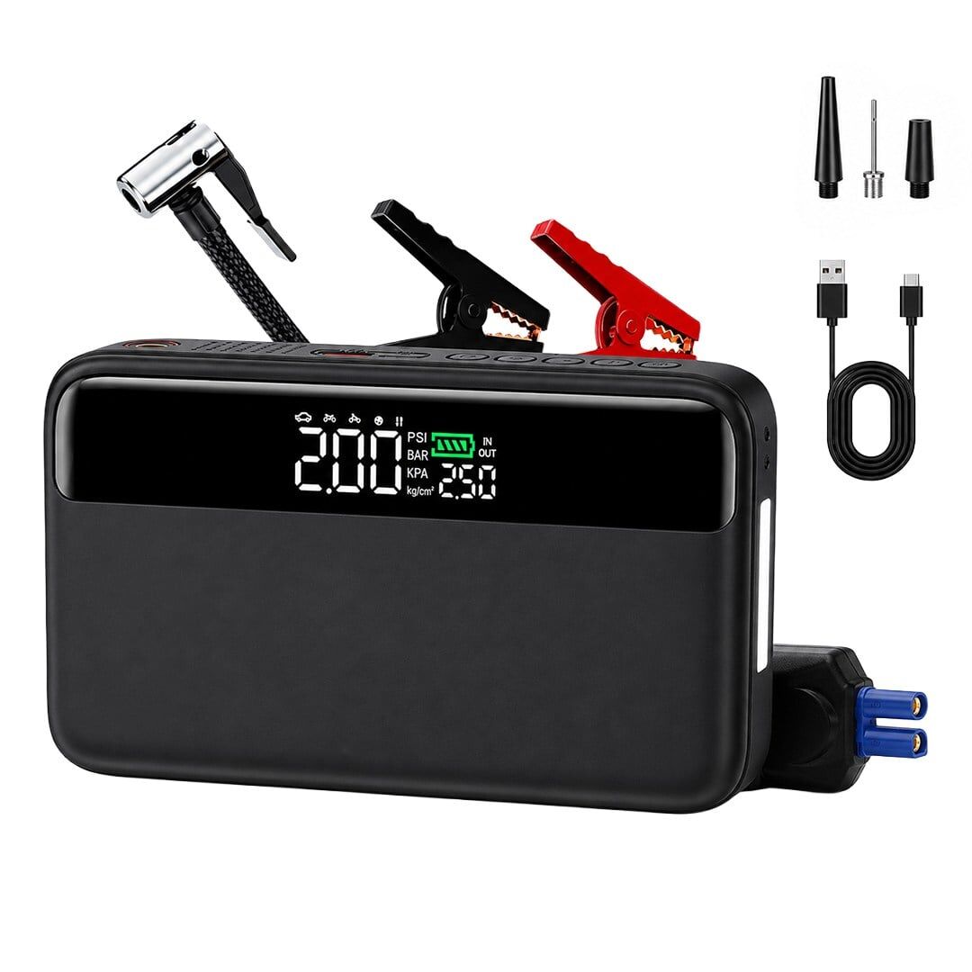 Powermaster N33 Lastik Hava Kompresörlü Akü Takviye Cihazı 65W Fast Powerbank