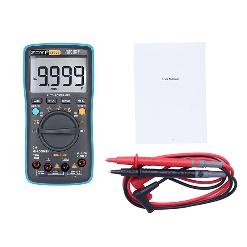 Ayt Zoyi ZT-302 Dijital Ölçü Aleti Multimetre Dc Ac Voltaj Akım Ölçer Ölçüm Cihazı